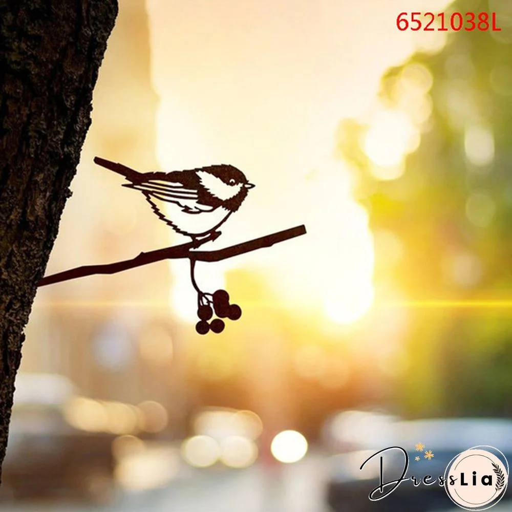 Tree Metal Art Yard Garden Outdoor Branch Gnomes Decoration Sign Rustic Hanging