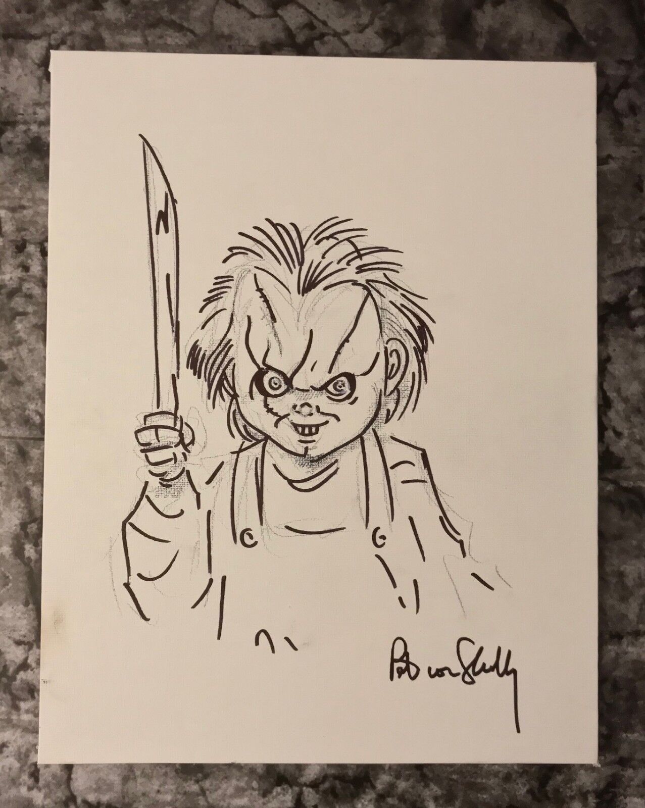 GFA Child's Play * PETE VON SHOLLY * Signed Sketched 11x14 Canvas 1/1 MH1 COA