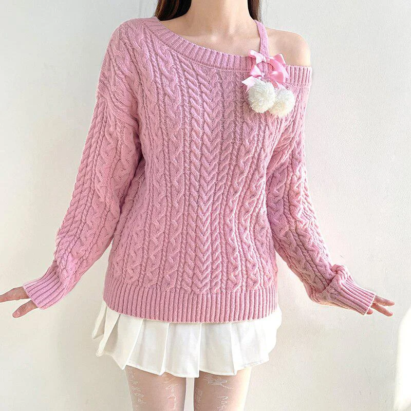 Brownm Cut-Out Knit Sweater