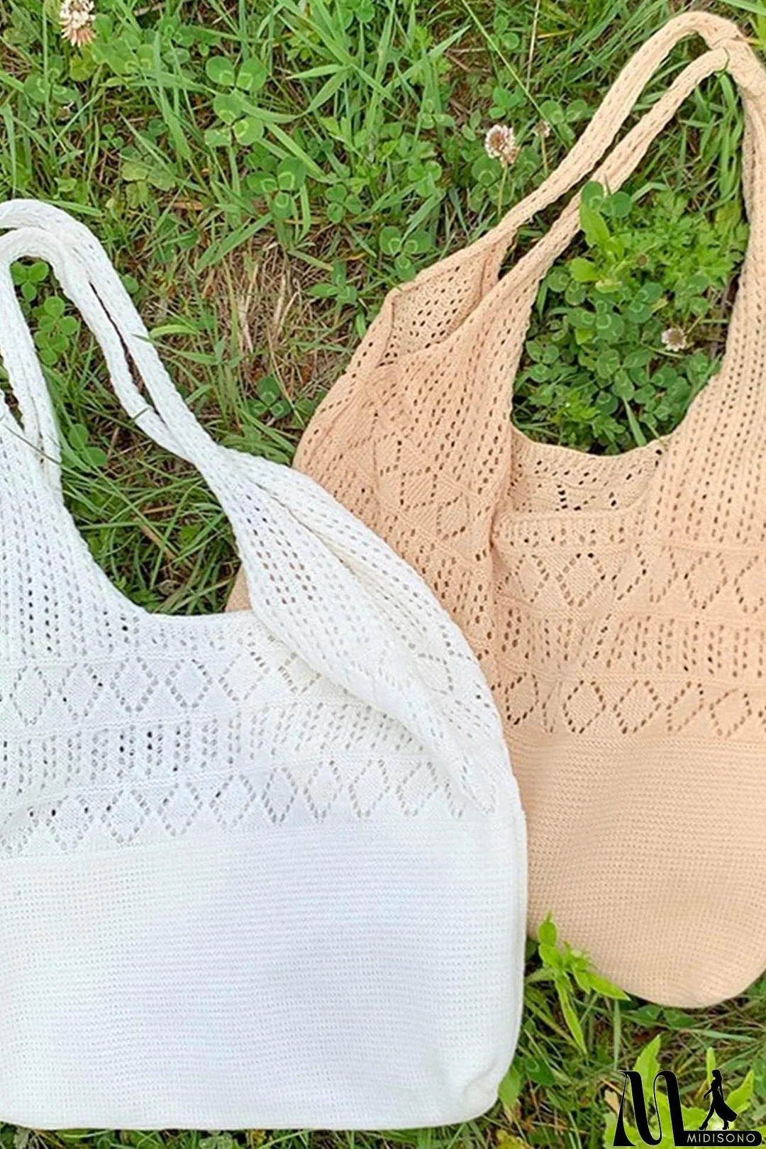 MidiSono - Hollow-out Crochet Knitted Tote Bag
