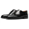 Handmade Mens Black Genuine Leather Oxford Dress Shoes