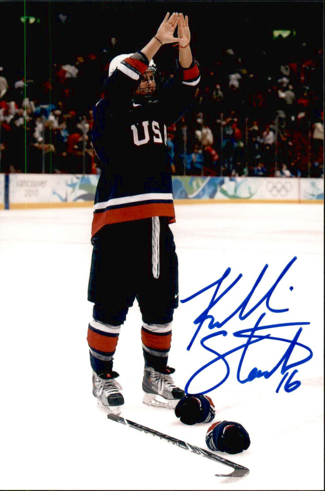 Kelli Stack SIGNED 4x6 Photo Poster painting WOMEN'S HOCKEY / TEAM USA #3