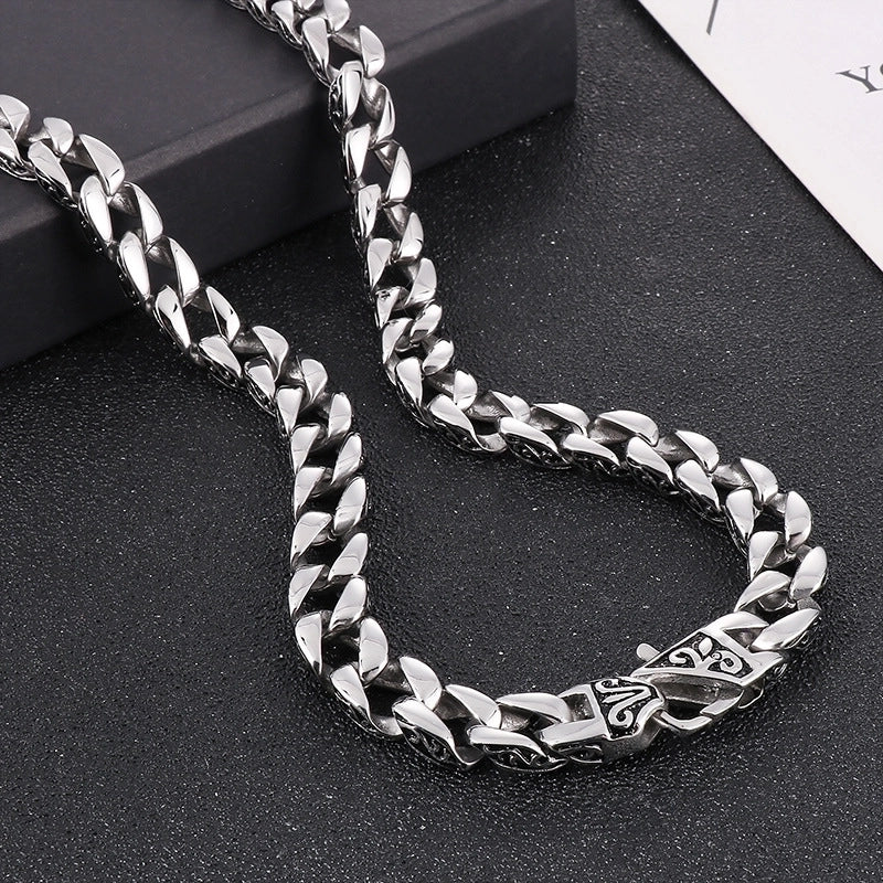 Hip-hop Solid Color Titanium Steel Polishing Men's Necklace