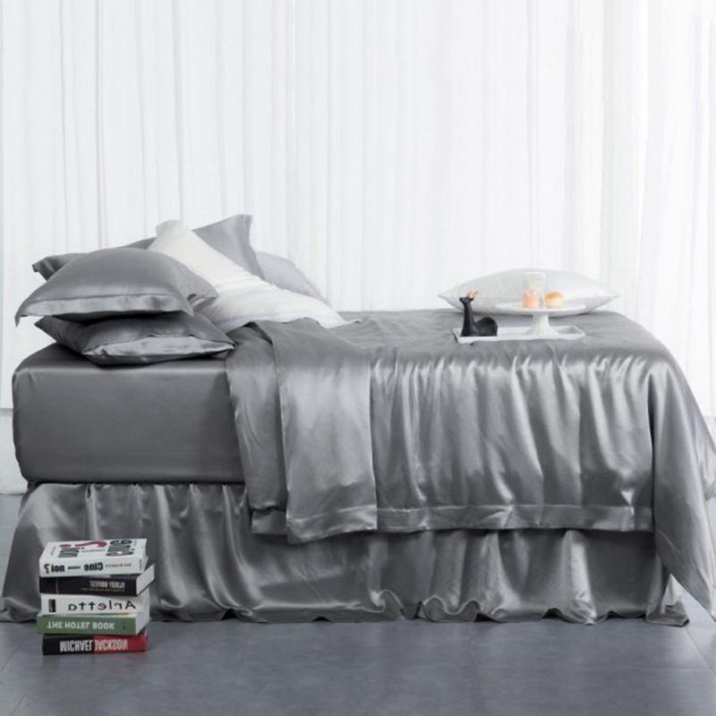 19 Momme Silk Duvet Cover Set | 4pcs Dark gray