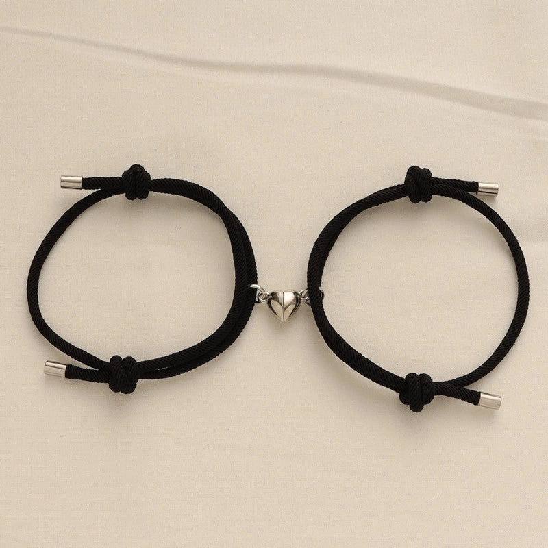 New Hand-in-hand Suction Hand Rope Hand Rope Men And Women Wishing Stone Love Magnet Couple Bracelet Pair