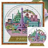 Paris Scenery In Crystal Ball-14CT Stamped Cross Stitch 27*28cm/10.63*11.02in tapestrymarket