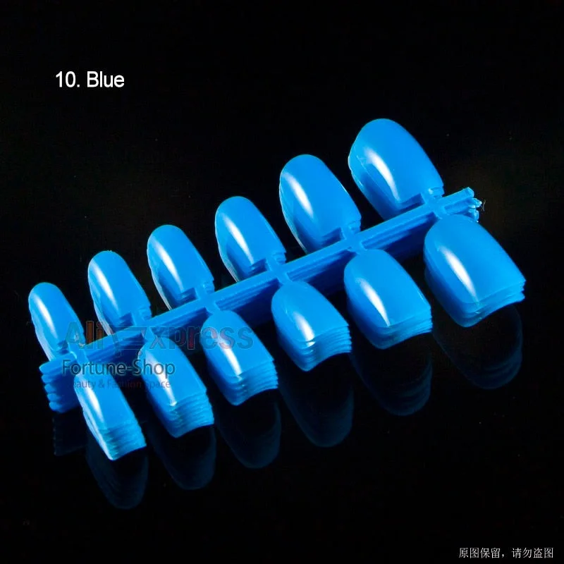 120pcs/pack 20 Colors Full Cover Nail Tips Short Design Fake Nails Square Faux Ongles Acrylic Frenc False Nails Art Tips Tools-Nail Inspo