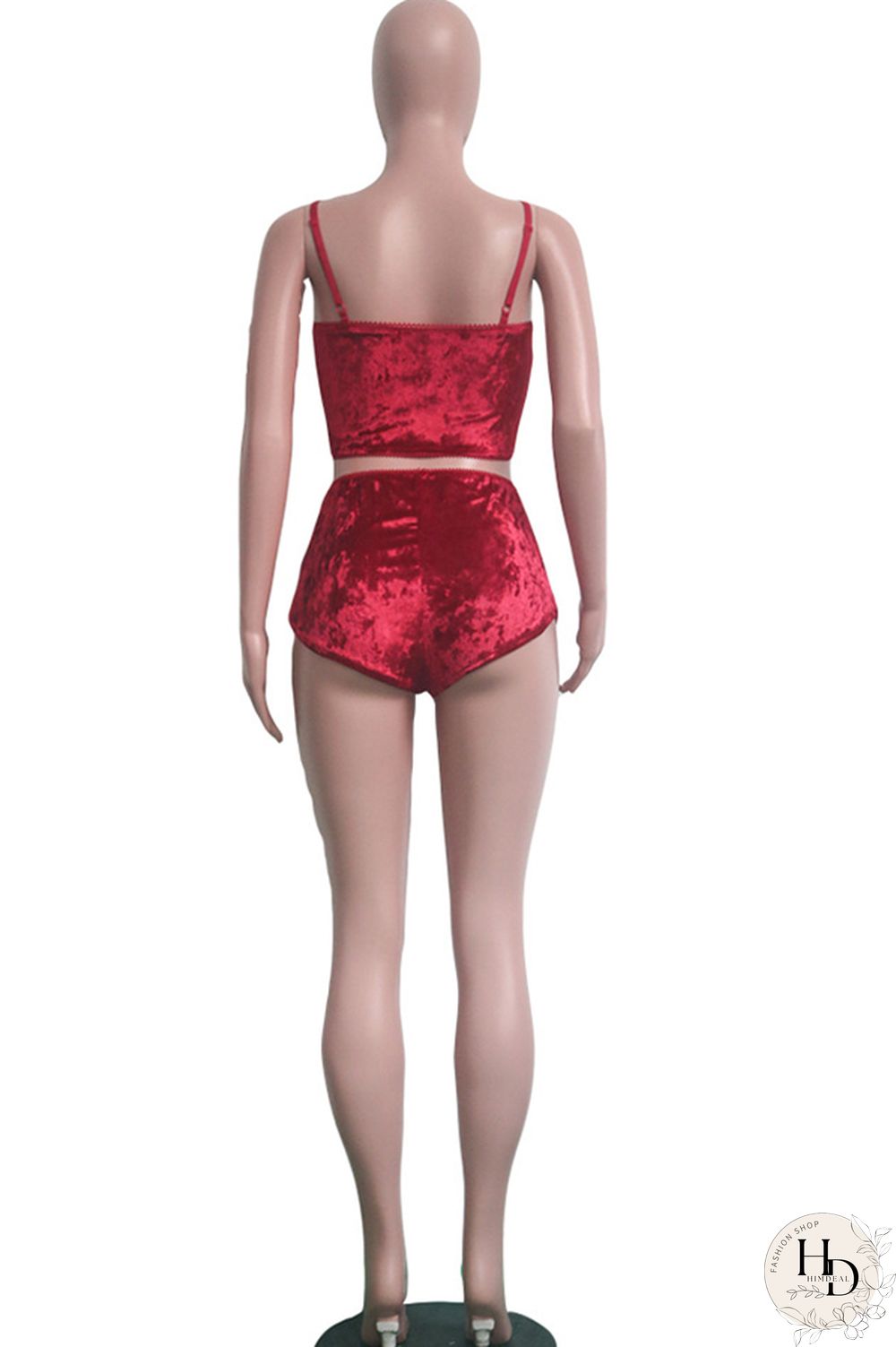 Pink Polyester Sexy Solid Two Piece Suits Straight Sleeveless