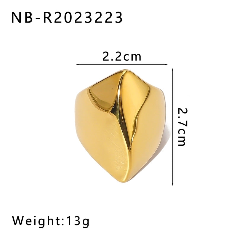 Vintage Style Minimalist Classic Style Geometric Heart Shape 304 Stainless Steel 18K Gold Plated Rings