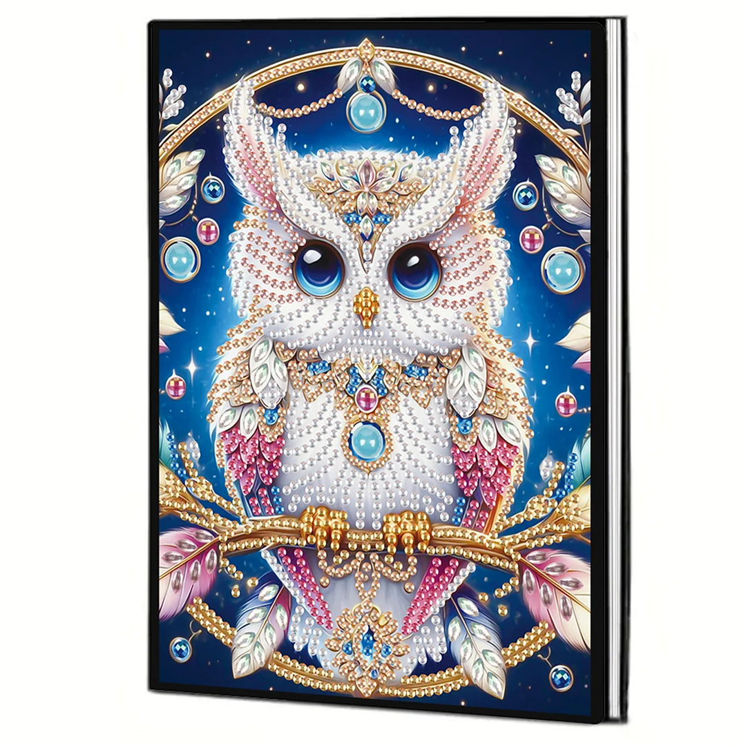2pcs Owl Partial DIY 50 Pages A5 Diamond Painting Notebook for Study Drawing