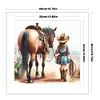 Girl With Horse-11CT Stamped Cross Stitch 40*40cm/15.75*15.75in tapestrymarket