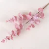 Snow Flocking 3 Stems Artificial Eucalyptus Leaf Autumn Winter Home Wedding Decor