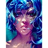 Diamond Painting -DIY Round Dril Blue-haired in the Water