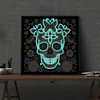 Flower Skull-Luminous Crystal Rhinestone Diamond Painting
