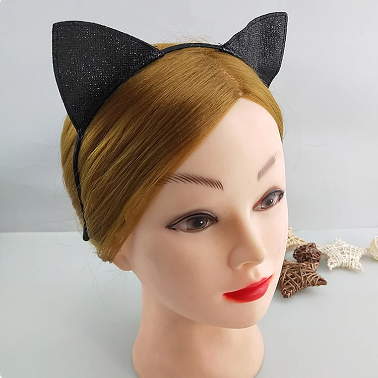 Halloween Accessories Sweet Cartoon Cat Ears Plush Headwear 2024 - Xpluswear
