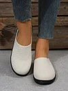 Plain Color Mesh Fabric Flat Clog Shoes