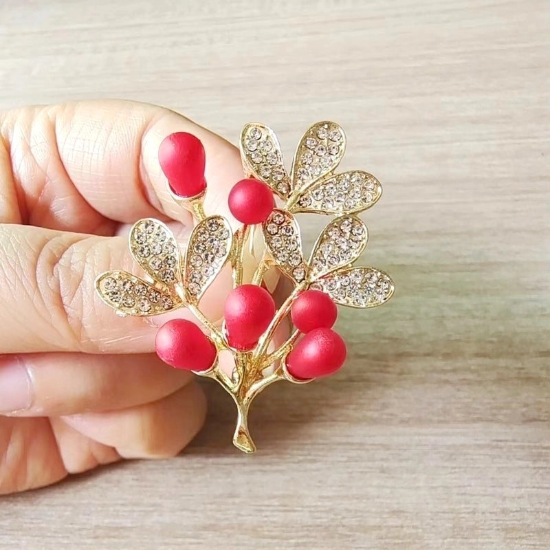 Fashion Pin Flower Alloy Plating Inlay Artificial Gemstones Pearl Women’S Brooches