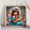 Diamond Painting-DIY Full Round Drill Girl And Deer