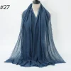 Pleated Linen Cotton Scarf Woolen Edge Women Hijab Shawl