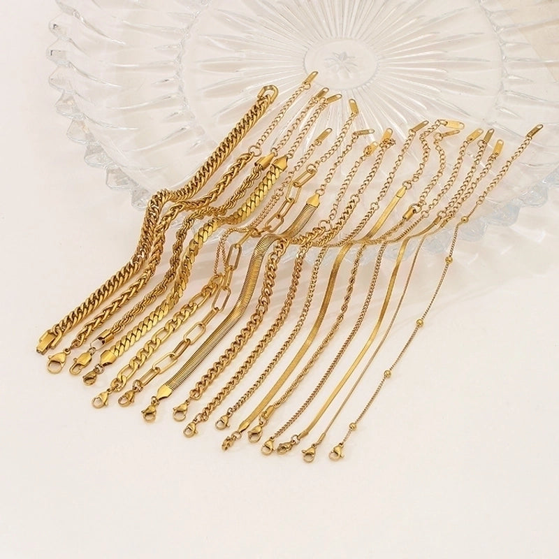 Basic Minimalist Geometric 304 Stainless Steel Bracelets In Bulk