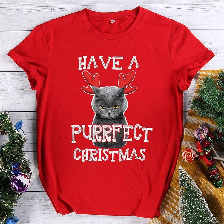 Have A Purrfect Christmas  T-shirt Tee -612312-Annaletters