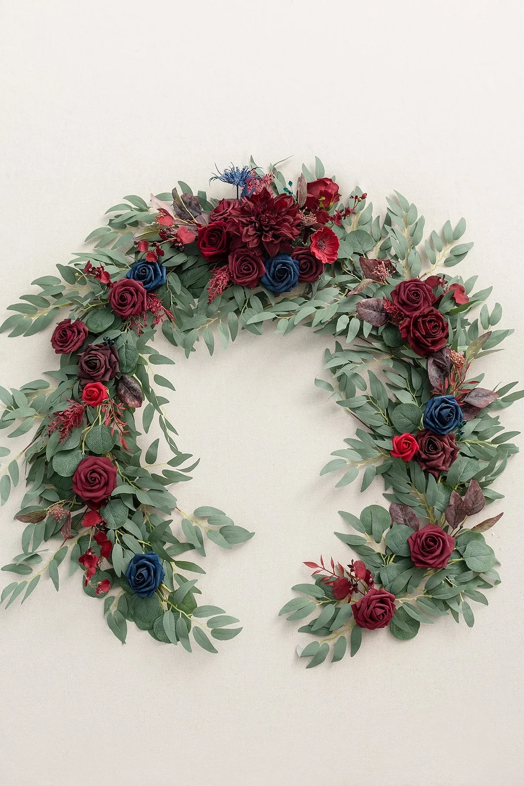 6ft Flower Garland in Burgundy & Navy