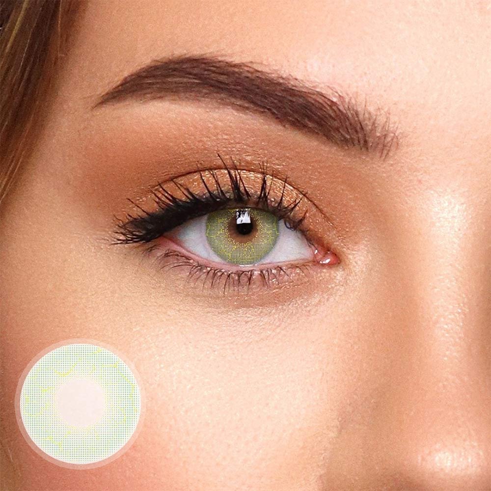 Pussy Girl Green Gray Contact Lenses 14.2mm