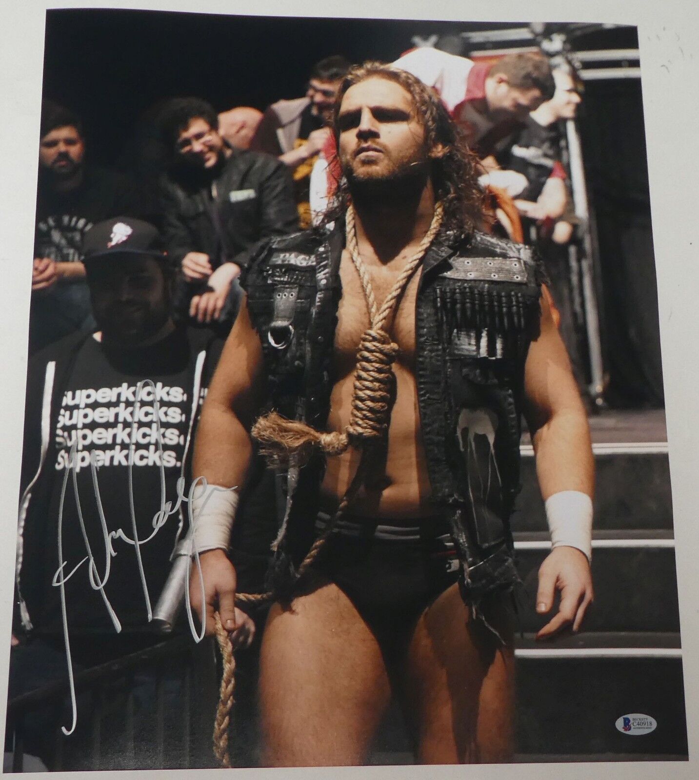 Adam Page Signed 16x20 Photo Poster painting BAS ROH New Japan Pro Wrestling Bullet Club Hangman