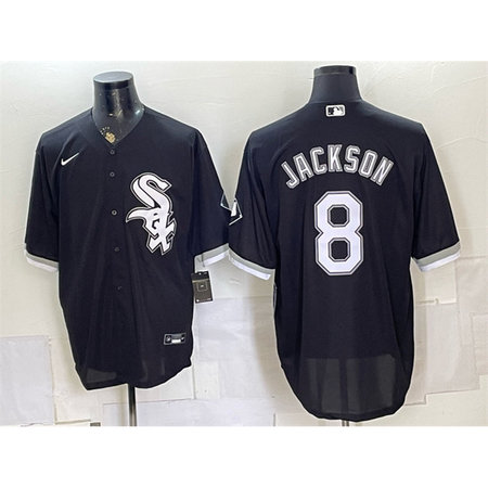 Men's Chicago White Sox #8 Bo Jackson Black Jersey