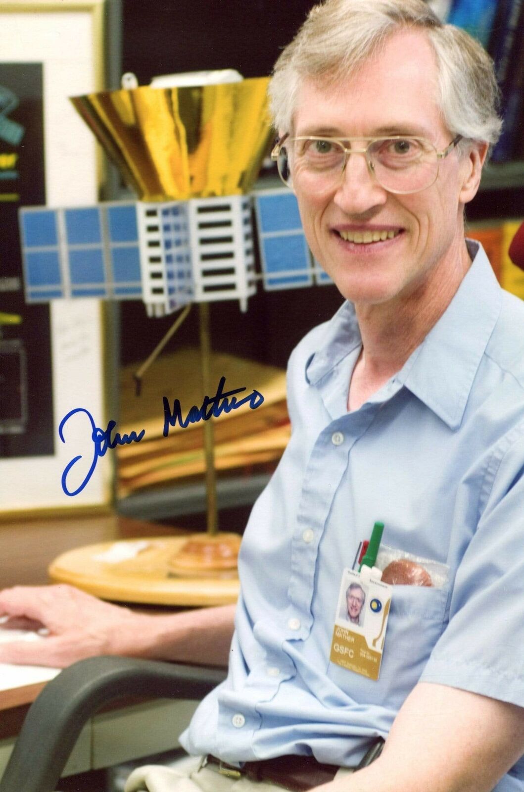 John C. Mather PHYSICS NOBEL PRIZE 2006 autograph, In-Person signed Photo Poster painting