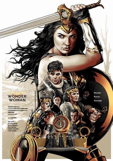 WONDER WOMAN MOVIE POSTER - Photo Poster painting QUALITY INSERT -  POST!