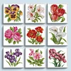 Flower Of Happiness-Partial Embroidery-2 Strands 14CT Stamped Cross Stitch-17*17CM