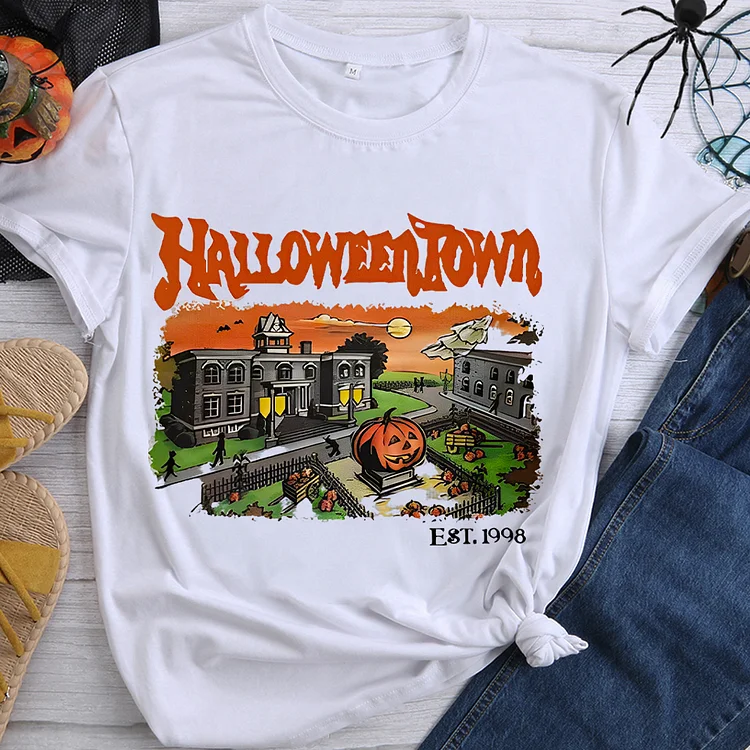 Take Me To Halloween Town EST. 1998 Round Neck T-shirt