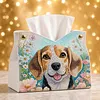DIY PU Diamond Painting Tissue Box Kit Desktop Tissue Holder with Rhinestone Diamond Desk Decorative Tissue Box for Adults Desktop Storage Organizer