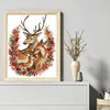 >SALE<Full Embroidery Cotton Thread 14CT Printed Xmas Deer Family Cross Stitch 36x47cm