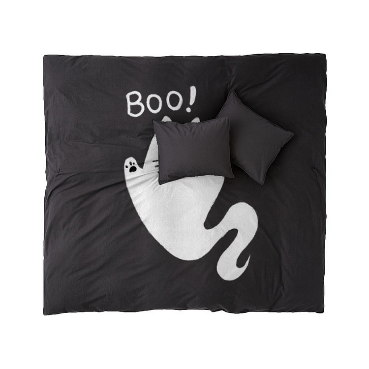 Spooky Cat Ghost, Halloween Duvet Cover Set