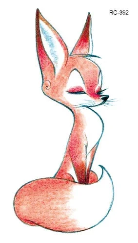 Waterproof Temporary Tattoo cute squirrel fox dog rabbit owl Cat animal fake tatto stickers flash tatoo for kids girl women lady