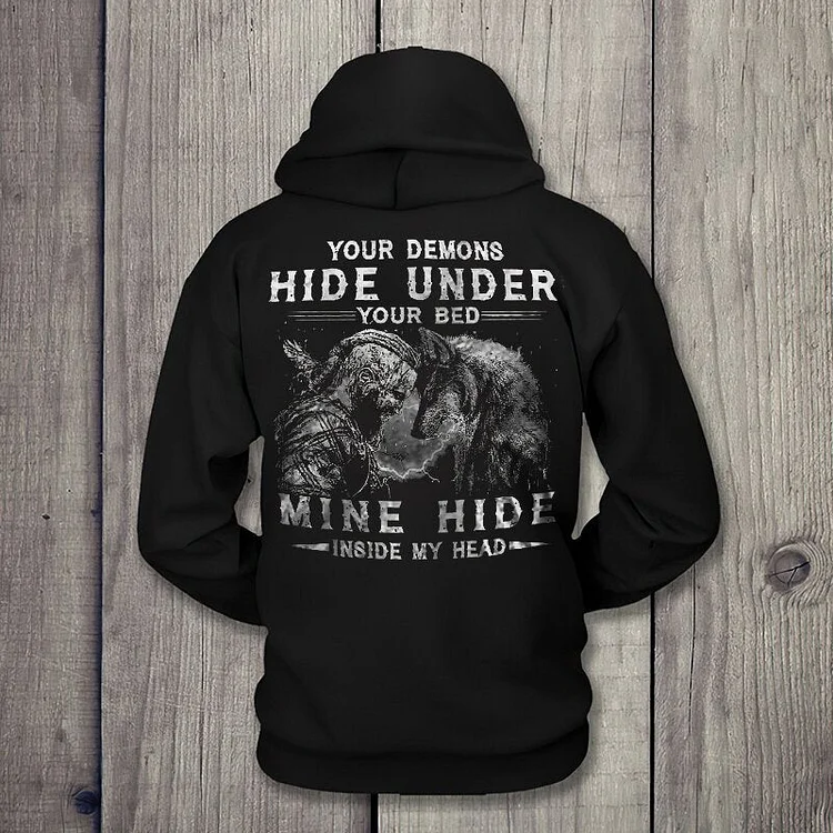Viking Your Demons Hide Under Your Bed Basic Hoodie