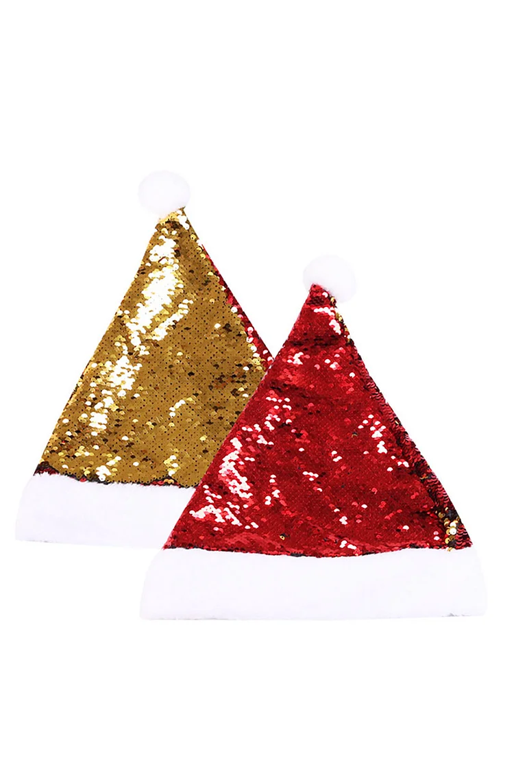 Christmas Sequin Plush Lined Hat
