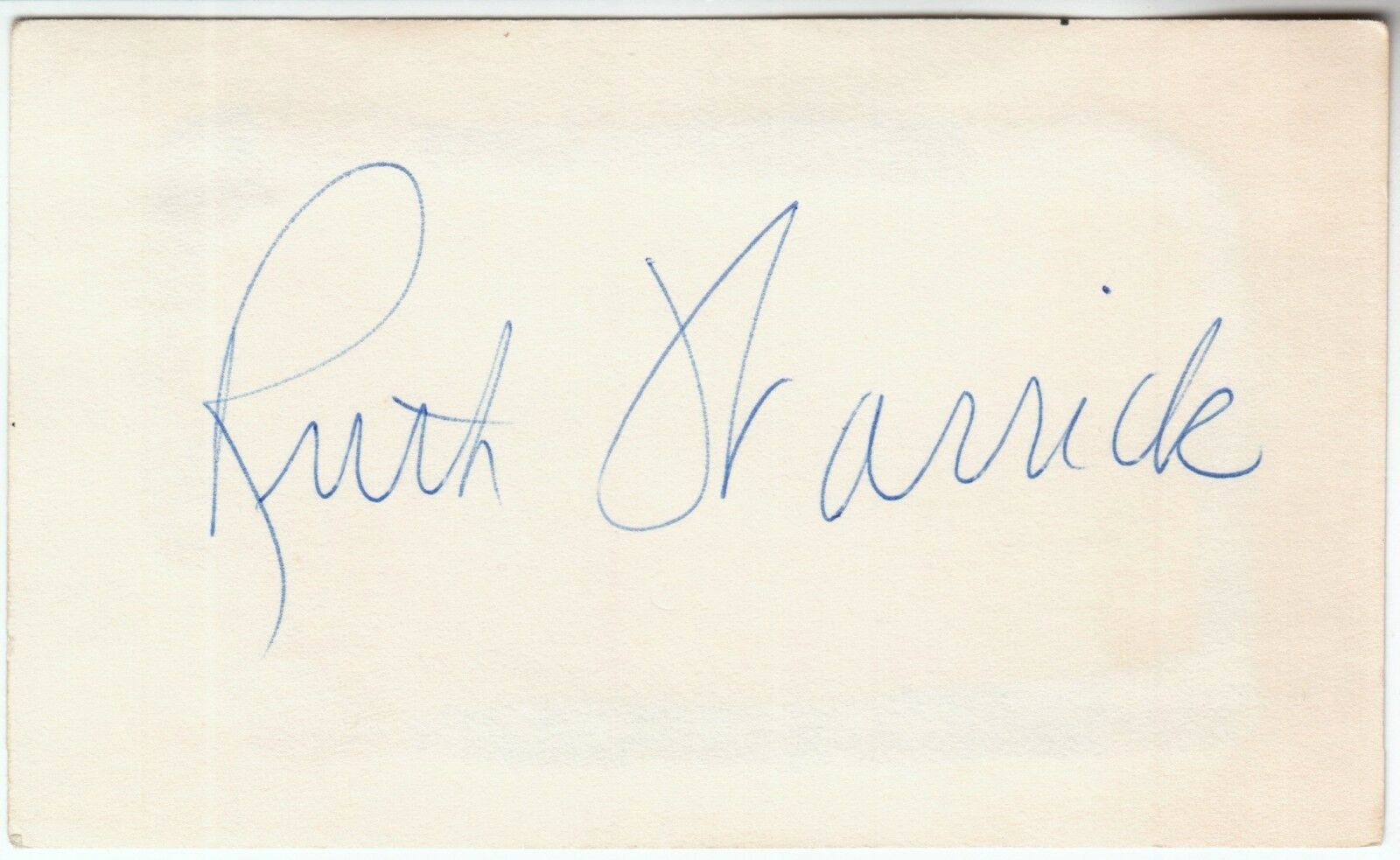 RUTH WARRICK signed 3x5 card ... UACC RD COA ... bold autograph ... CITIZEN KANE