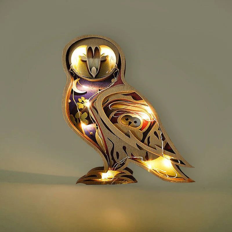 WoodyOrnament Barn Owl Carving Handcraft Gift