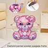Diamond Painting Handmade Wood Bear Glasses Holder for Table Decor
