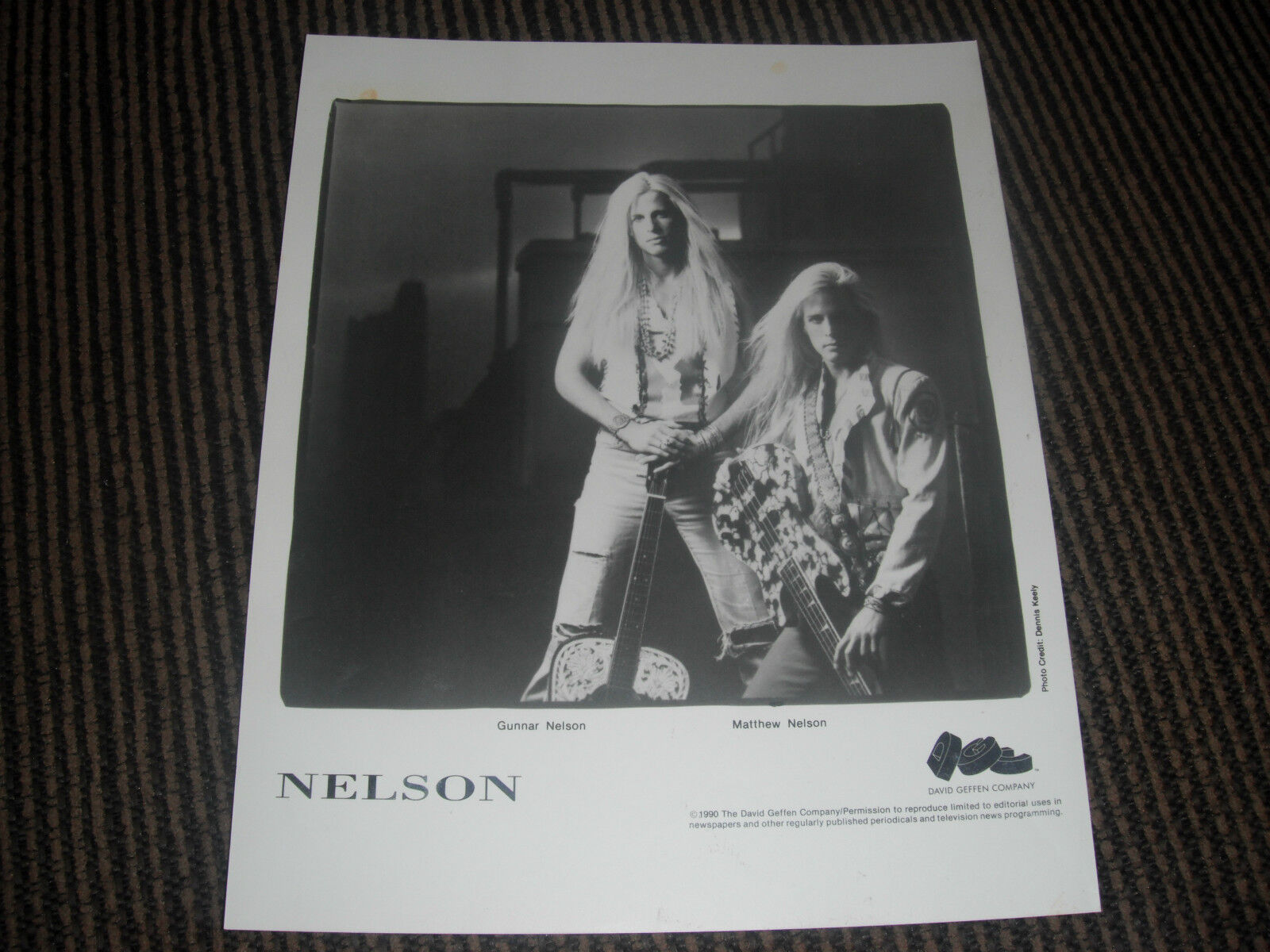 Nelson Gunner Matthew Headshot 8x10 B&W Publicity Photo Poster painting Blonde 90s