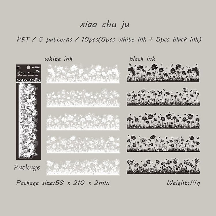 Journalsay 10 Sheets Retro Plant Landscaping PET Sticker DIY Journal Scrapbooking Decoration Material Stickers