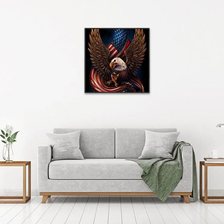 Diamond Painting - Full Round Drill - Eagle Flag(30*30cm)