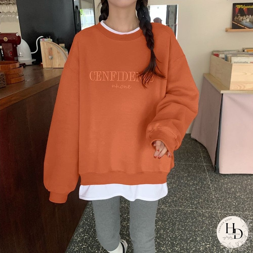 French Vintage Full Sleeve Sweatshirt Streetwear New Trendy Loose Fake Two Pullover 90S