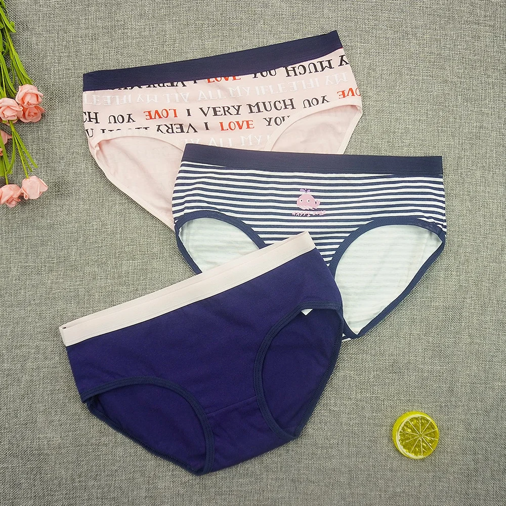 Billionm 3pcs/lots Panties Women Cotton Briefs Underpants Japan Cartoon Kawaii Underwear Animal Printed Ladies Cute Shorts