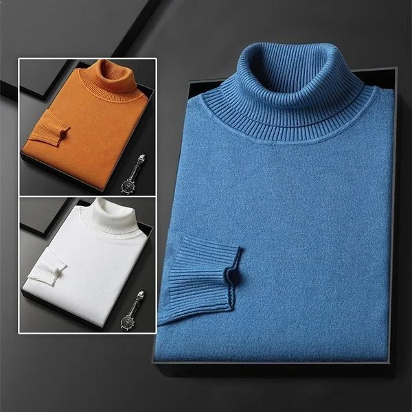 Men's Solid Color Turtleneck Sweater