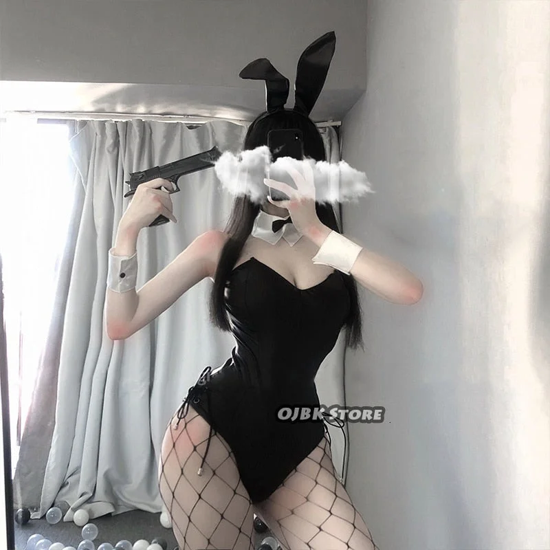 Bunny Girl Sexy Anime Cosplay Costume 3 Colours Rabbit Bodysuit Erotic Outfit For Woman Wrapped Chest Sweet Gift for Girlfriend