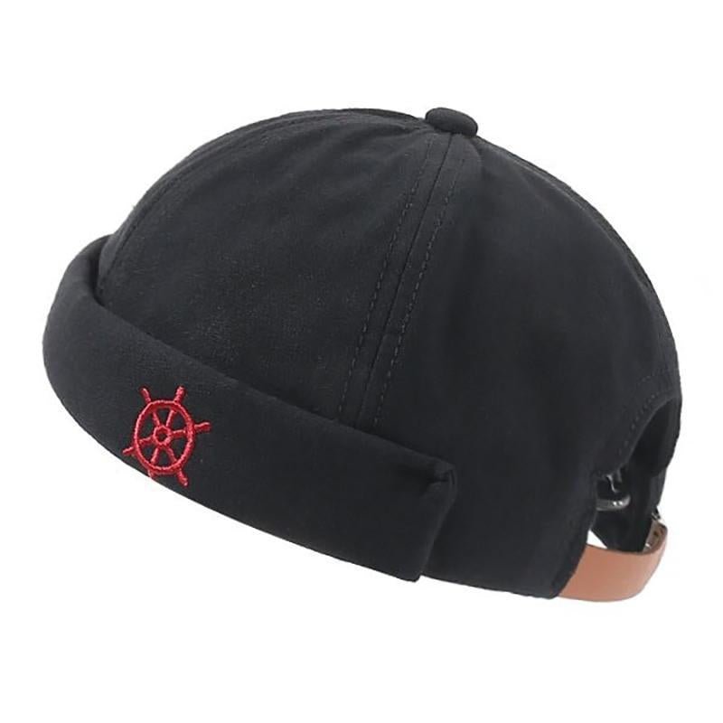 Brimless Docker Cap With Embroidered Sailor Logo